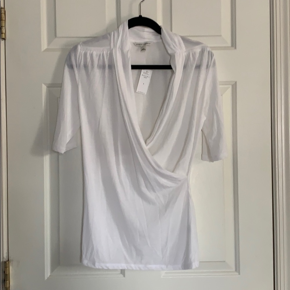 NWT Banana Republic white short sleeved wrap top